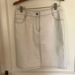 White Leather Pencil Skirt